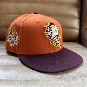 Exclusive New Era New York Mets Mr. Met Orange/Maroon, Olive UV  7-3/8 Worn